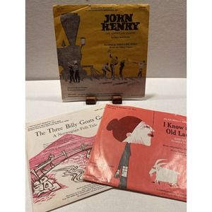 1970’s Scholastic Records John Henry Three Billy Goats Old Lady 33 1/3 RPM Lot